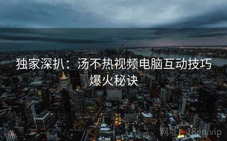 独家深扒：汤不热视频电脑互动技巧爆火秘诀