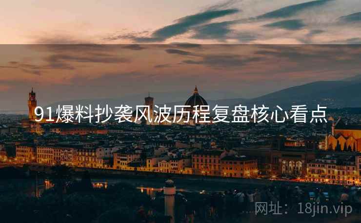 91爆料抄袭风波历程复盘核心看点
